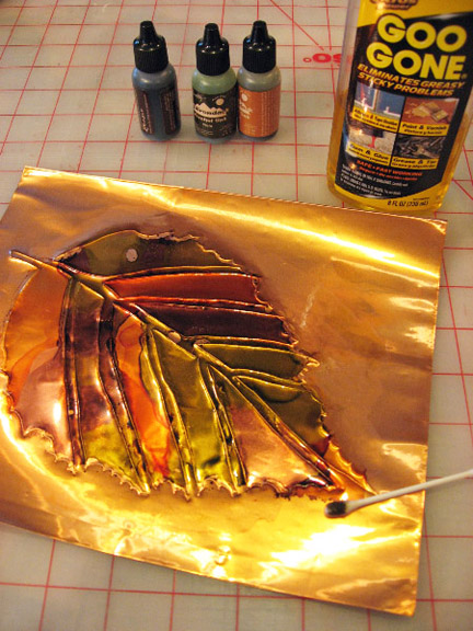 Alcohol Ink on Copper ~ Playing with Stencils 6 - Cedar Canyon Textiles